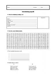 English Worksheet: INTRODUCING MYSELF