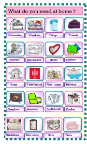 English Worksheet: what do you need at home ?