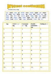 present continuous dictation