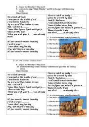 English Worksheet: Do you like Mondays