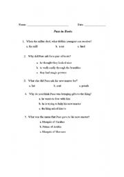 English worksheet: Puss in Boots