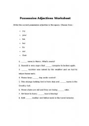 English worksheet: Possessives