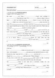 English Worksheet: grammar test