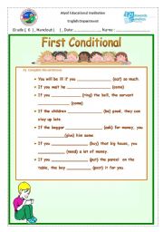 English Worksheet: the first conditional