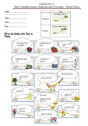 English Worksheet: English-Demonstrative Pronouns-That-Those