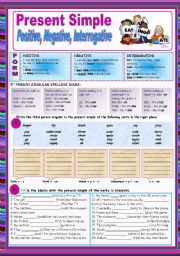 English Worksheet: Present Simple (Positive, Negative and Interrogative forms)