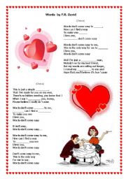 English Worksheet: song Words gap filling task for practising Present Simple