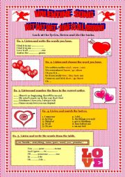 English Worksheet: Valentine Song - Wet Wet Wet - Love is all around.