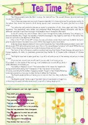 English Worksheet: Tea Time