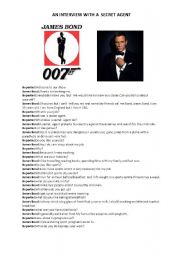 English worksheet: an interwiev with james bond