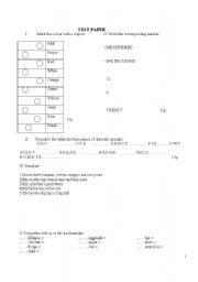 English Worksheet: bigginer test paper