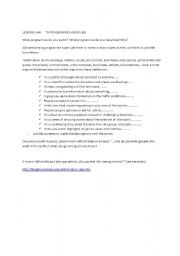 English Worksheet: vocabulary for tv programmes