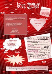 English Worksheet: Love quotes (valentine)