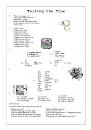 English worksheet: Telling the Time