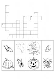 English worksheet: scary_crossword