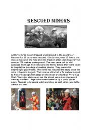 English Worksheet: RESCUED MINERS