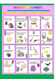 English Worksheet: ALPHABETS (1) - BRAIN STORMING