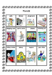 English Worksheet: PLACES PICTURE DICTIONARY
