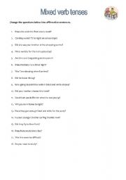 English Worksheet: Verb tense revision