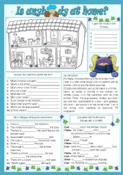 English Worksheet: IS ANYBODY AT HOME?