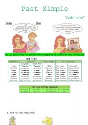 English Worksheet: Simple Past - to be