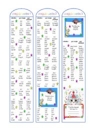 irregular verbs bookmarks