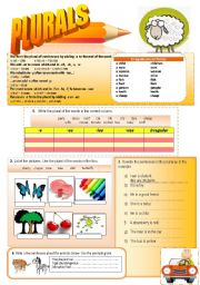 English Worksheet: THE PLURAL OF NOUNS + KEY