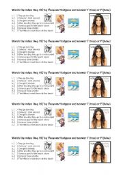 English Worksheet: Videoclip - VANESSA HUDGENS; Say OK