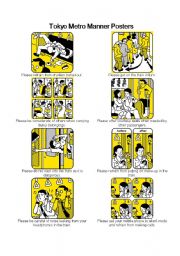 English Worksheet: Tokyo Metro Manner Posters