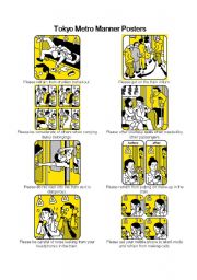 English Worksheet: Tokyo Metro Manner Posters