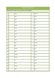 English worksheet: Match Up Worksheet