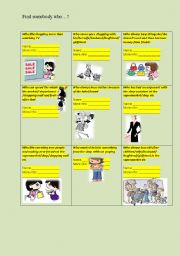 English Worksheet: Shopping Find somebody who...?