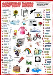 English Worksheet: Compound Nouns 2 *B&W*