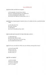 English worksheet: Halloween quiz