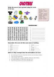 English worksheet: Clothes