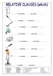 English Worksheet: RELATIVE CLAUSES 4 pages FULLY EDITABLE