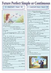 English Worksheet: Future Perfect Simple or Continuous