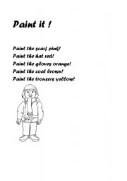 English Worksheet: Paint it !