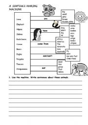 English Worksheet: Sentence machine