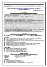 English Worksheet: CV format