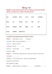 English Worksheet: Eating out