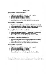 English Worksheet: 5 paragraph essay