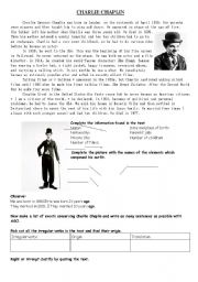 English Worksheet: Charlie Chaplin