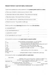 English Worksheet: Past simple and present perfect (3rd/4th ESO)