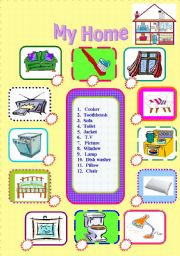 English Worksheet: At home