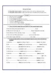 English Worksheet: past perfect