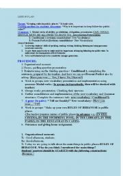 English Worksheet: LESSON PLAN, 