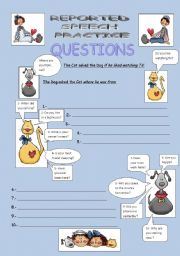 English Worksheet: REPORTED SPEECH : QUESTIONS