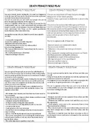 English Worksheet: Death penalty role play