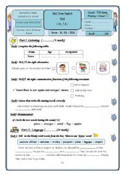 English Worksheet: 7 Th Form DC 1 (Term2) 2010-2011